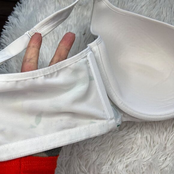 Cacique Smooth Balconette Bra Underwire White Tropical Floral Spring Blossom 50D - Picture 6 of 9